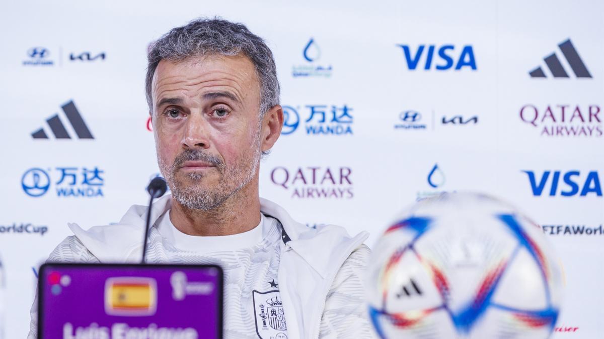 Luis Enrique en la rueda de prensa previa al España - Alemania.