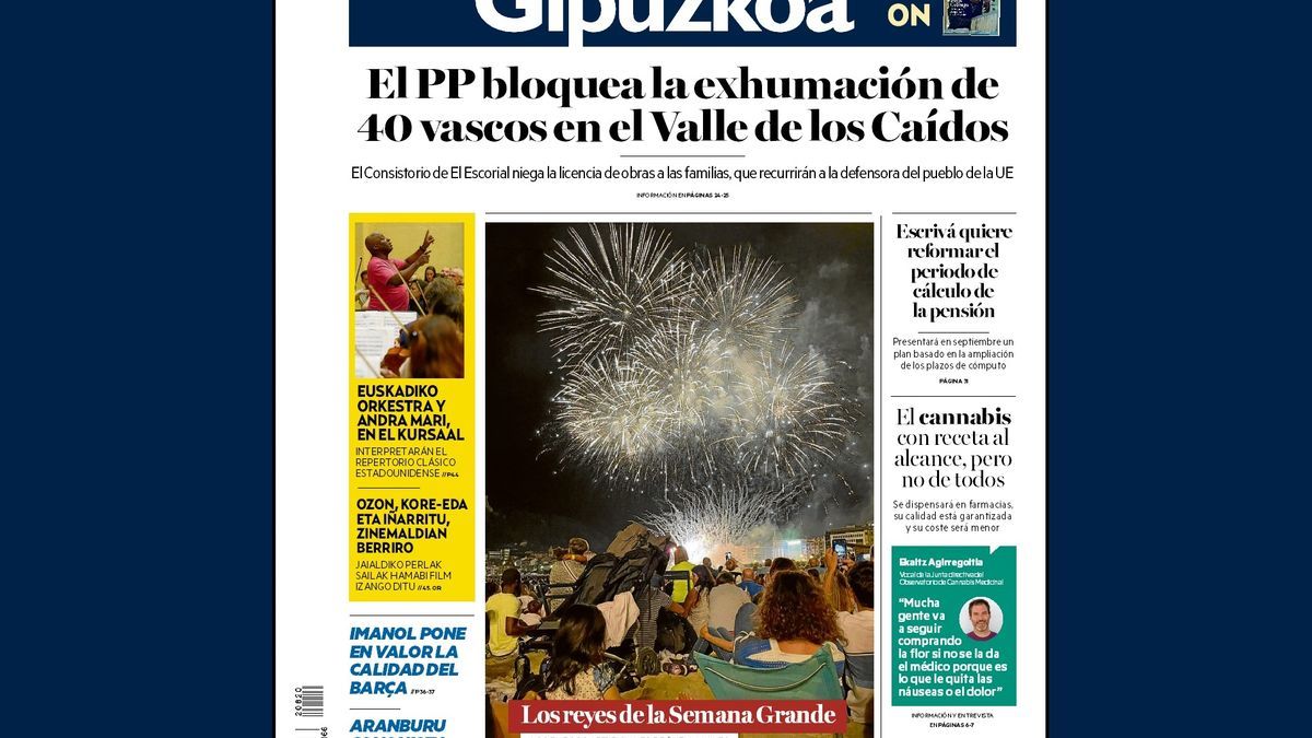 Portada NOTICIAS DE GIPUZKOA 20 de agosto 2022