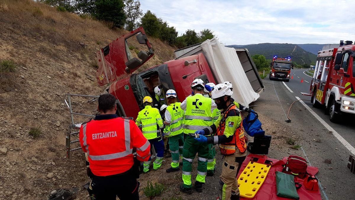 Camión accidentado