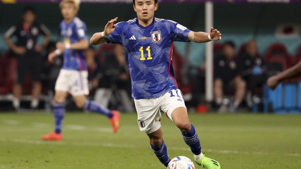 Takefusa Kubo, en un partido del Mundial con Japón.