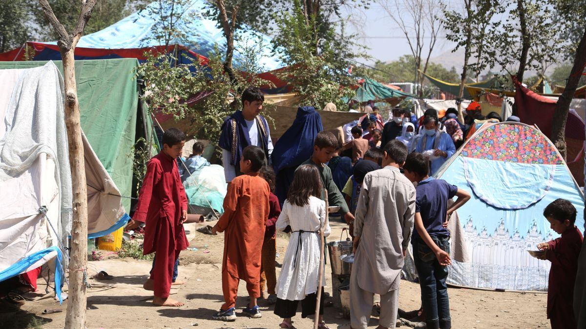 Desplazados internos en Kabul.