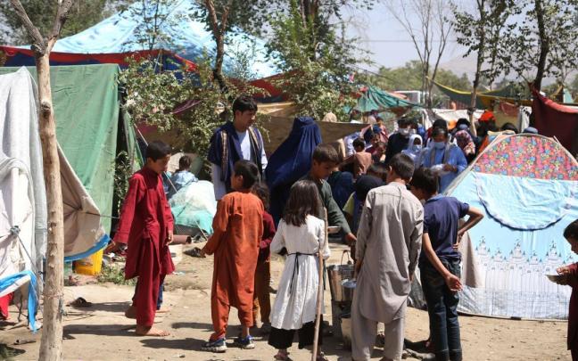 Desplazados internos en Kabul.