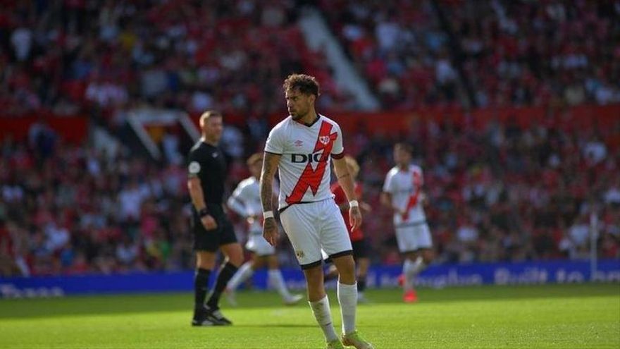 Sergio Moreno, en el amistoso que disputó el Rayo Vallecano en Old Trafford ante el Manchester United