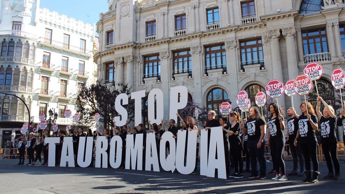Manifestación antitaurina en Valencia.