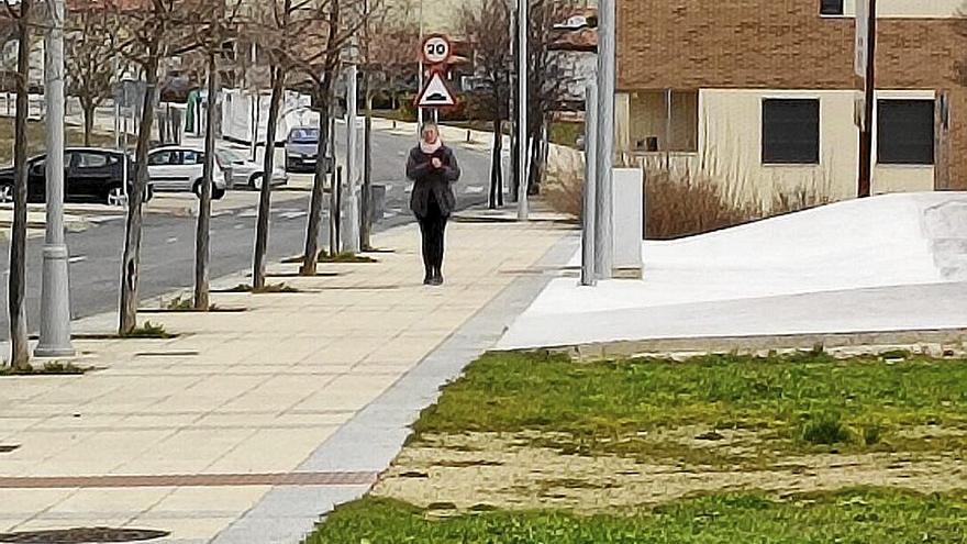 En primer término, uno de los espacios rechazados por Educación para la ubicación del futuro centro escolar situado en Ayegui. Al fondo, el centro concertado Mater Dei.