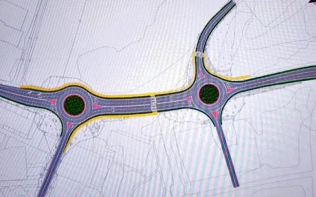 Mapa de las dos rotondas que se implantarán en Loiu.