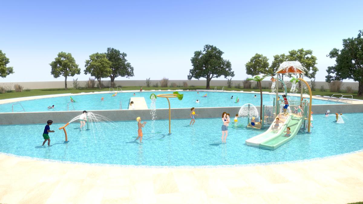 La propuesta ganadora para la reforma de la piscina de chapoteo con juegos.