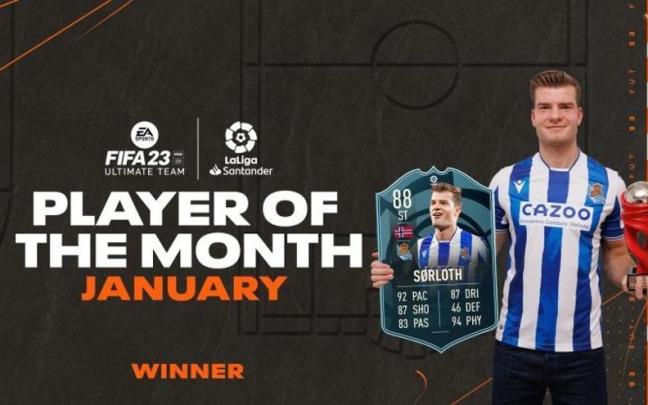 Sorloth MVP del mes de enero Sorloth MVP del mes de enero