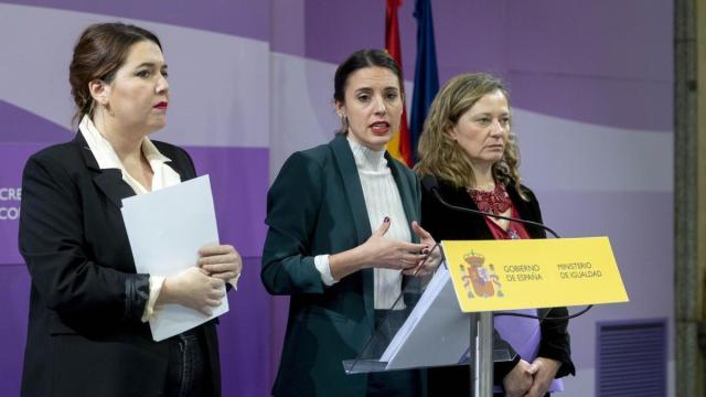 La ministra de Igualdad, Irene Montero, ofrece una rueda de prensa para tratar los últimos asesinatos machistas del mes de enero.