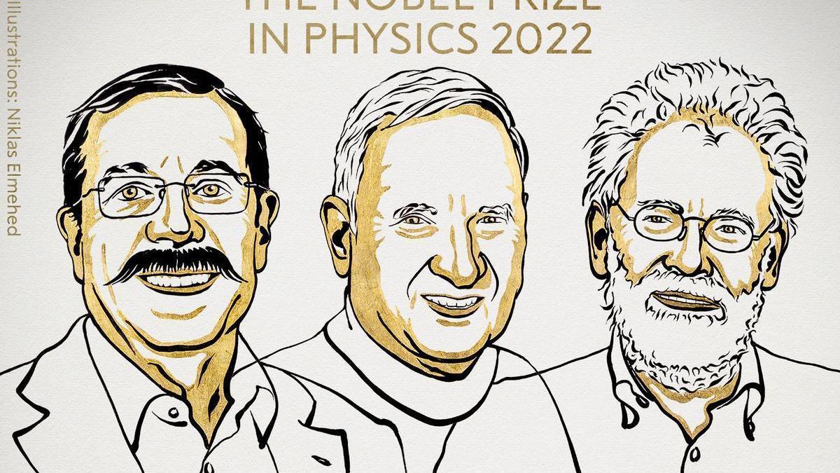 Los tres galardonados con el Premio Nobel de Física 2022.