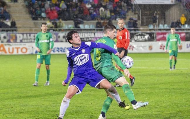 Igor Zubeldia, durante el partido de Copa que la Real jug&oacute; en 2019 contra el Becerril.