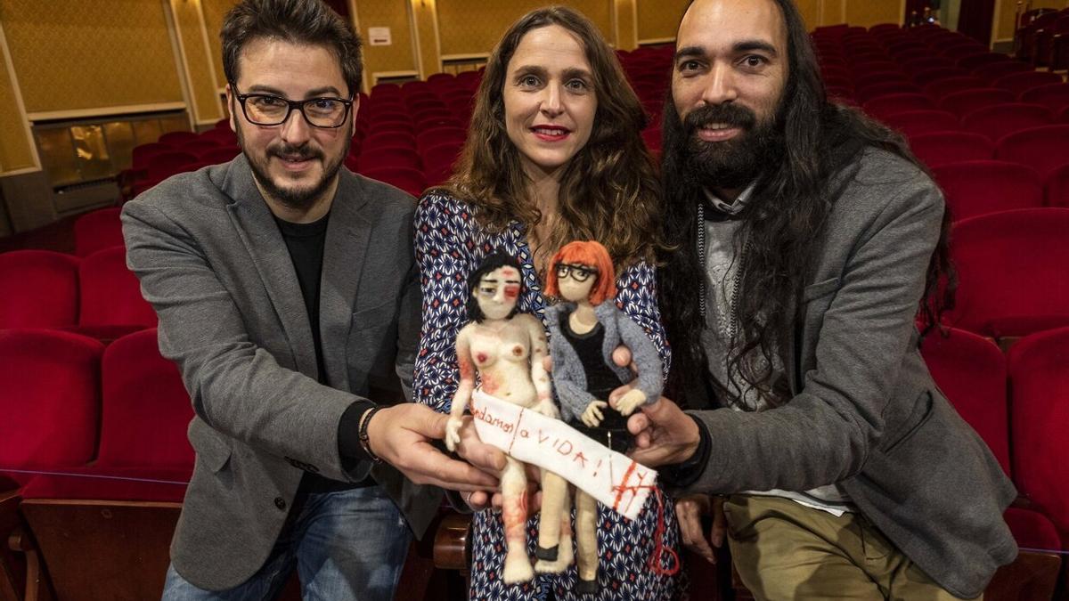 Iñigo Osés (Tripulante Produce), junto a la realizadora Esther Vital y el director de fotografía Giuliano Conti.