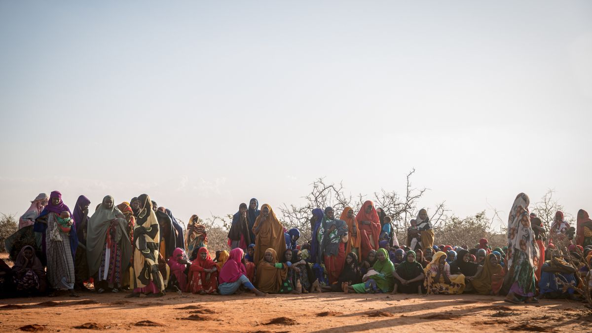 Desplazados por la sequía en Dollow, Somalia.
