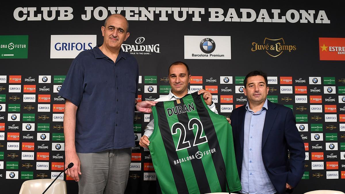 Juan Antonio Morales, durante la presentación de Carles Durán como entrenador del Joventut de Badalona