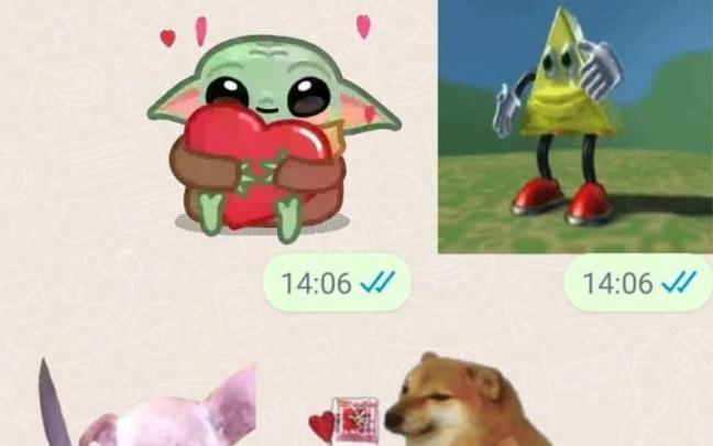 Ejemplo de algunos stickers empleados por los j&oacute;venes de Bizkaia en sus conversaciones