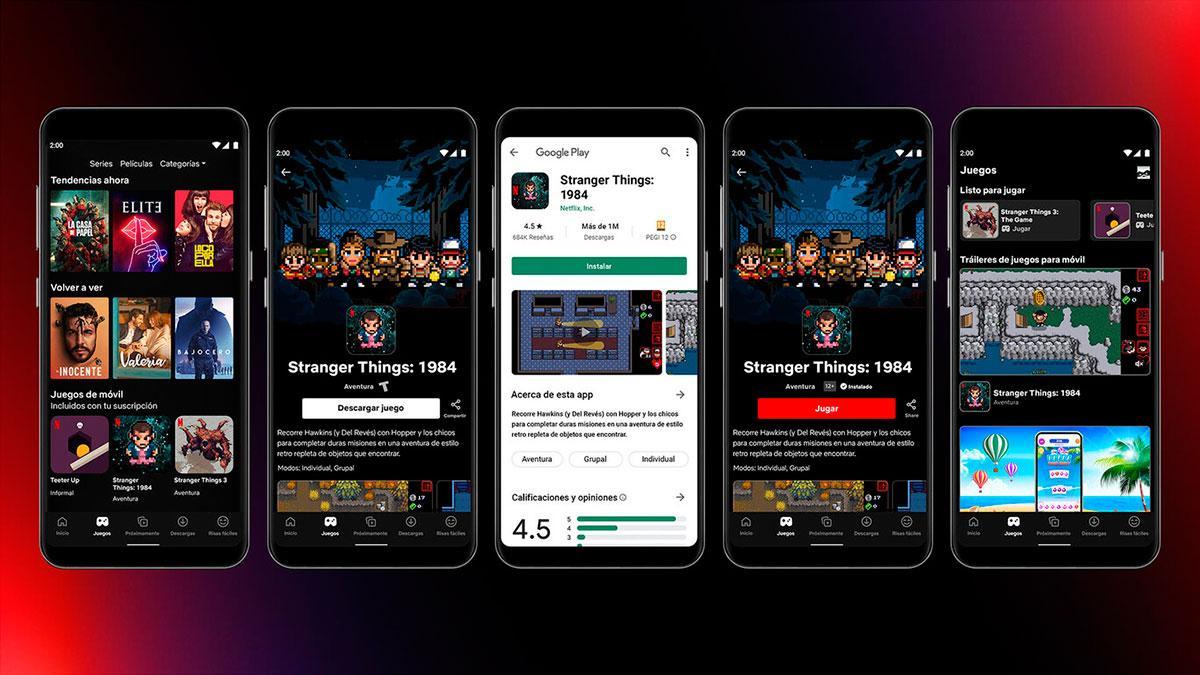 Juegos de Netflix en móviles.