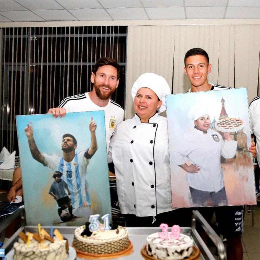 Antonia posa junto a Messi en una foto en la cuenta de la selección argentina.