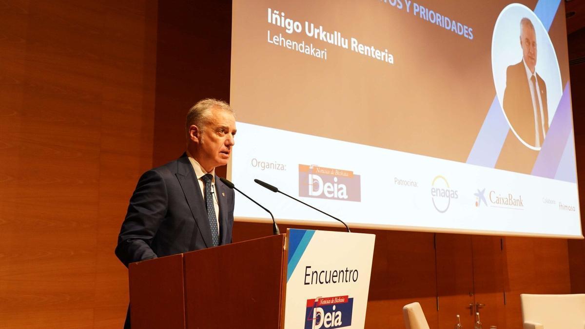 Urkullu, en el Encuentro DEIA ‘Euskadi 2023, retos y prioridades’.