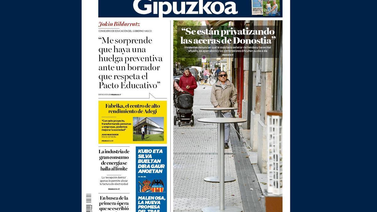 Portada NOTICIAS DE GIPUZKOA 6 de noviembre de 2022