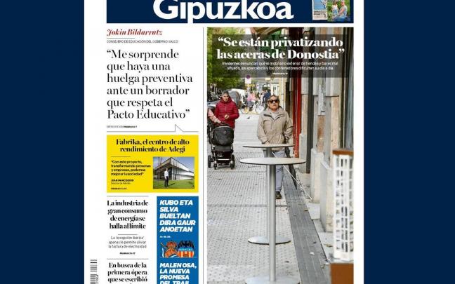 Portada NOTICIAS DE GIPUZKOA 6 de noviembre de 2022