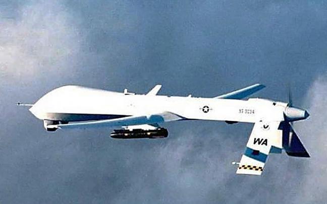 Imagen del dron que transporta los misiles Hellfire. Imagen del dron que transporta los misiles Hellfire.