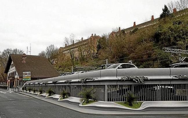Fotomontaje del futuro parking junto a la estaci&oacute;n.