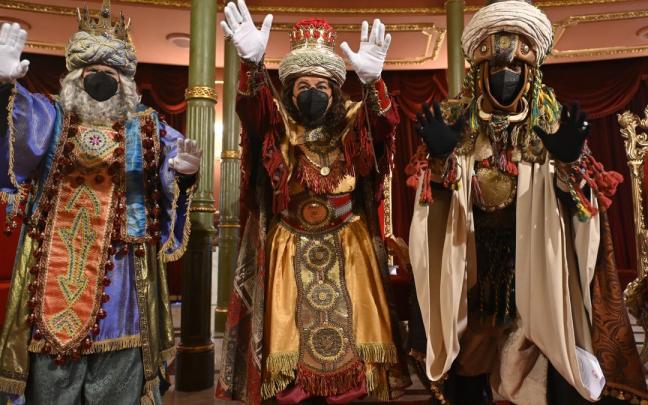 La cabalgata de los Reyes Magos se celebrará en Bilbao el jueves. En la imagen, Melchor, Gaspar y Baltasar durante su visita a la villa en 2022