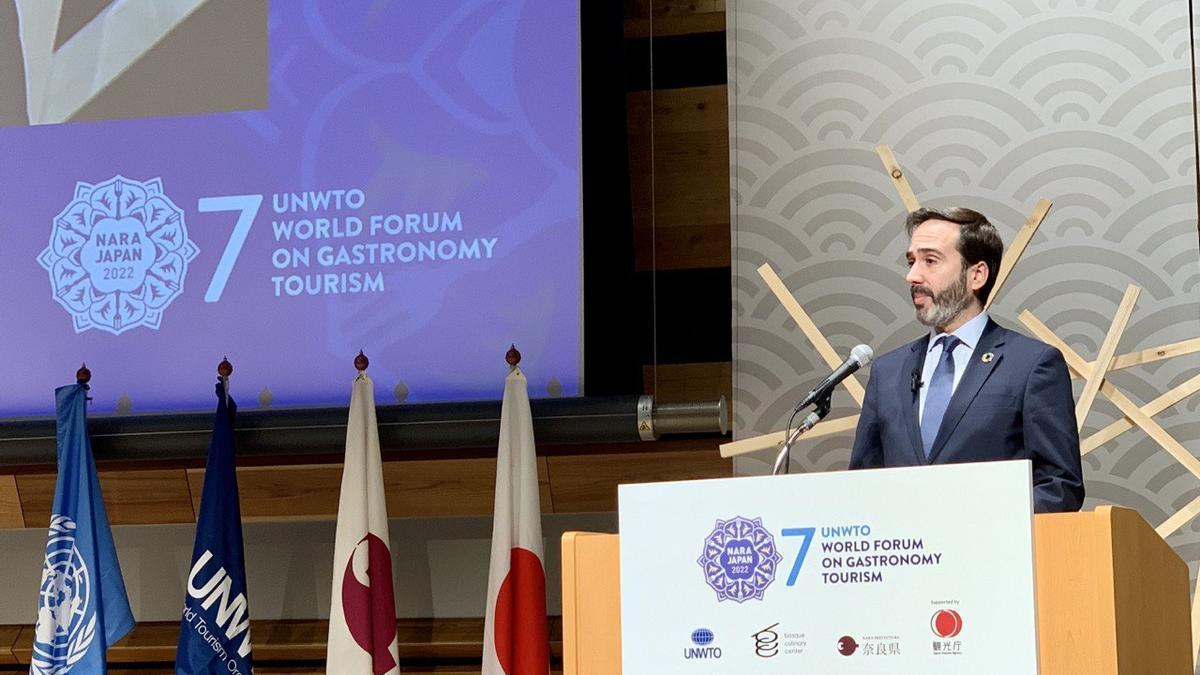 Javier Hurtado, en el Foro Mundial de Turismo Gastronómico en Japón.