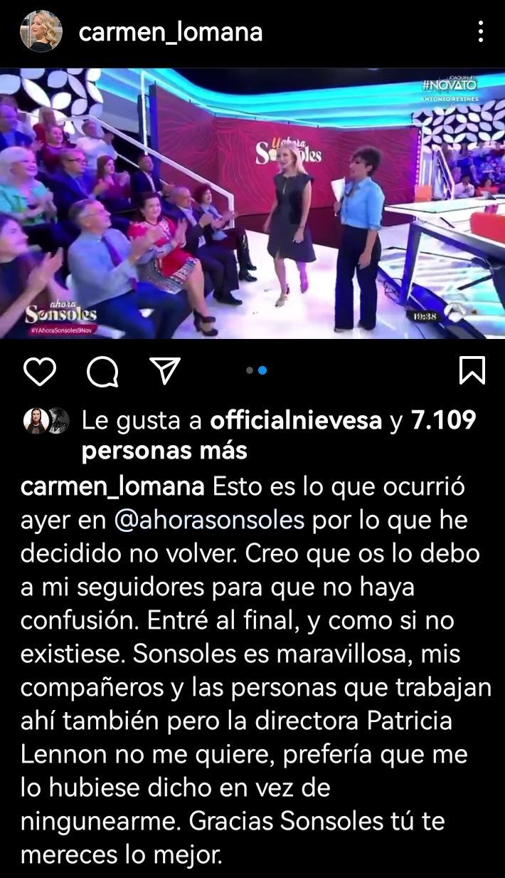 Las explicaciones de la empresaria en sus redes sociales.