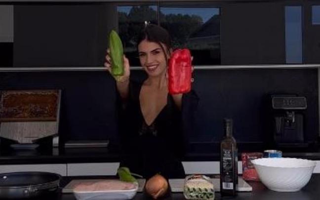 Sofía Suescun, en la cocina antes de empezar la receta. Sofía Suescun, en la cocina antes de empezar la receta.