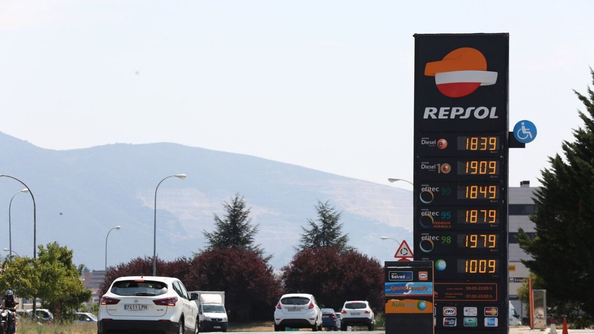 Gasolinera de la comarca de Pamplona, en la tarde del lunes.