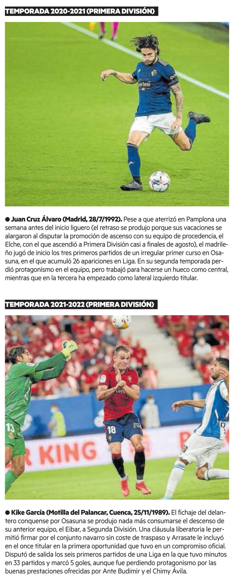 Titulares en Osasuna.