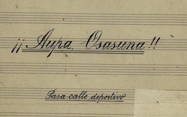 Partitura de la canción del Maestro Turrillas "Aupa Osasuna". Partitura de la canción del Maestro Turrillas "Aupa Osasuna".