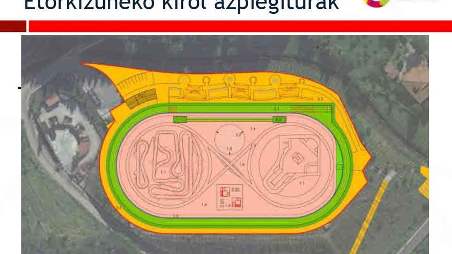 Esbozo de la pista que en la zona central acogerá otros equipamientos deportivos aún sin definir.