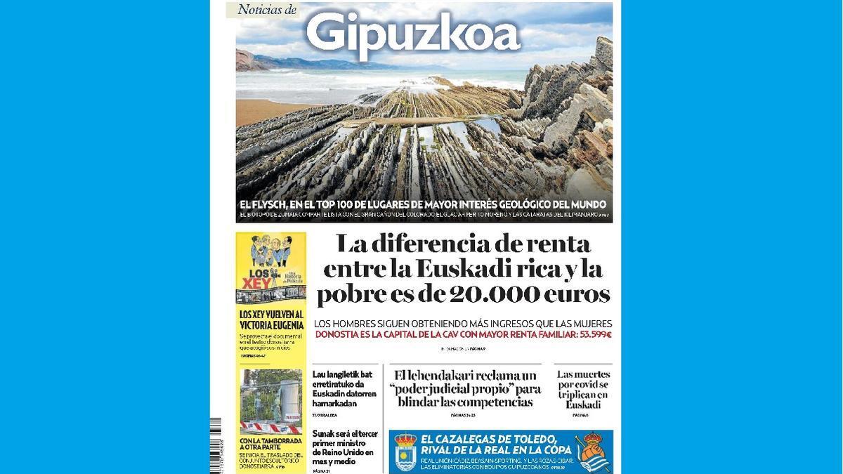 Portada de NOTICIAS DE GIPUZKOA del 25 de octubre de 2022