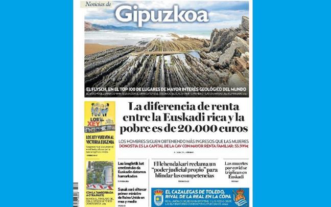 Portada de NOTICIAS DE GIPUZKOA del 25 de octubre de 2022