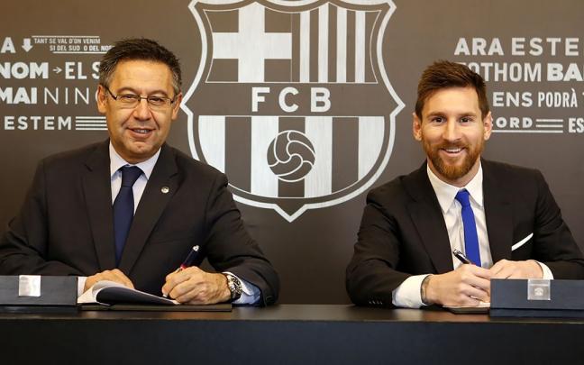 Josep Maria Bartomeu y Leo Messi Josep Maria Bartomeu y Leo Messi