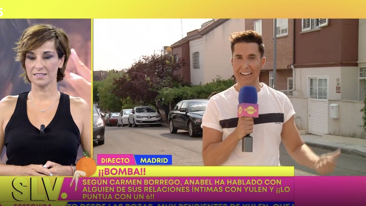 Omar Suárez durante una de sus conexiones con el plató de 'Sálvame'.