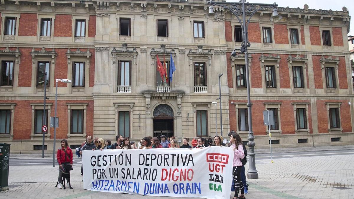 Protesta de las plantillas de gestión deportiva, a finales de septiembre.