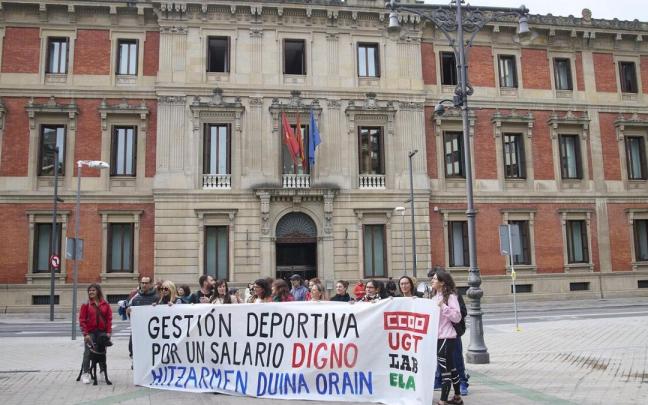 Protesta de las plantillas de gestión deportiva, a finales de septiembre.