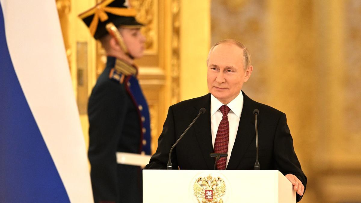 Putin, durante una comparecencia en el Hall del Gran Palacio del Kremlin.