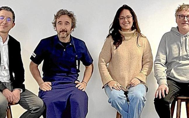 Joxe Mari Aizega, Diego Guerrero, Sasha Correa y Andoni Luis Aduriz, ayer en Madrid. | FOTO: EFE