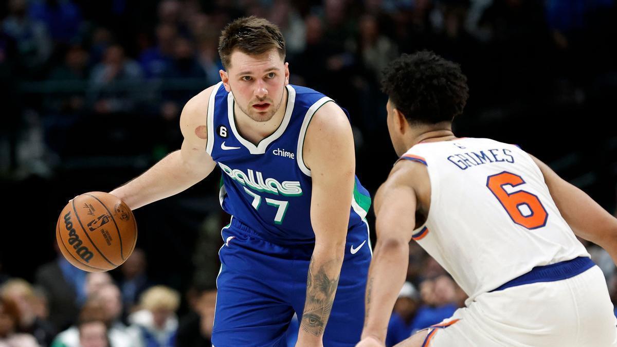 Doncic en el partido ante los Knicks