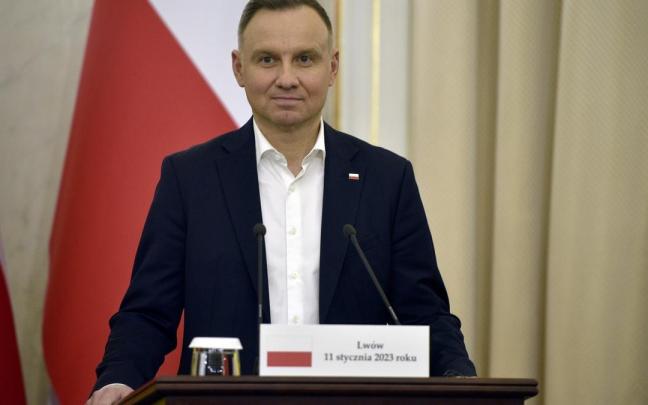 El presidente polaco, Andrzej Duda, en una conferencia de prensa. El presidente polaco, Andrzej Duda, en una conferencia de prensa.