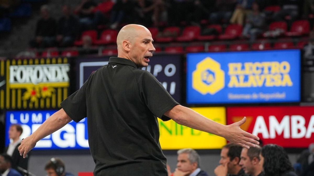 Peñarroya, durante el reciente amistoso del Baskonia contra los London Lions