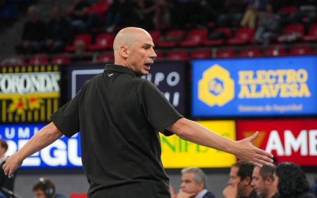 Peñarroya, durante el reciente amistoso del Baskonia contra los London Lions Peñarroya, durante el reciente amistoso del Baskonia contra los London Lions