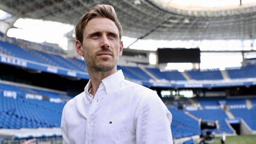 Nacho Monreal, en el estadio de Anoeta.