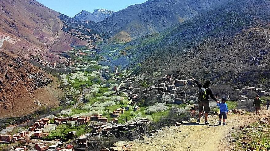 Vista de Imlil, pueblo del que parten la mayoría de las ascensiones al Toubkal.