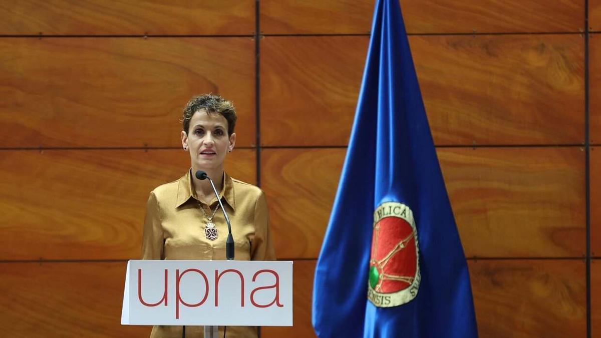 María Chivite, en la UPNA