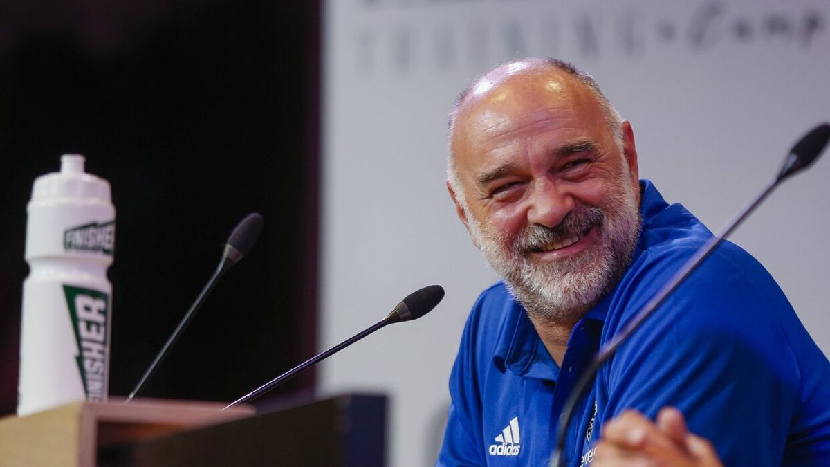 Pablo Laso, durante la rueda de prensa